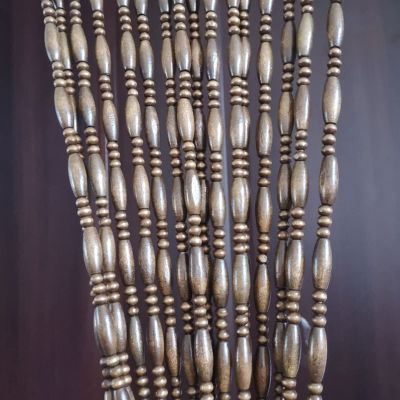 LEOSXA Natural Bamboo Beaded Door Curtain, Room Divider, Fly Curtain, Wall Hanging, 46 Strands