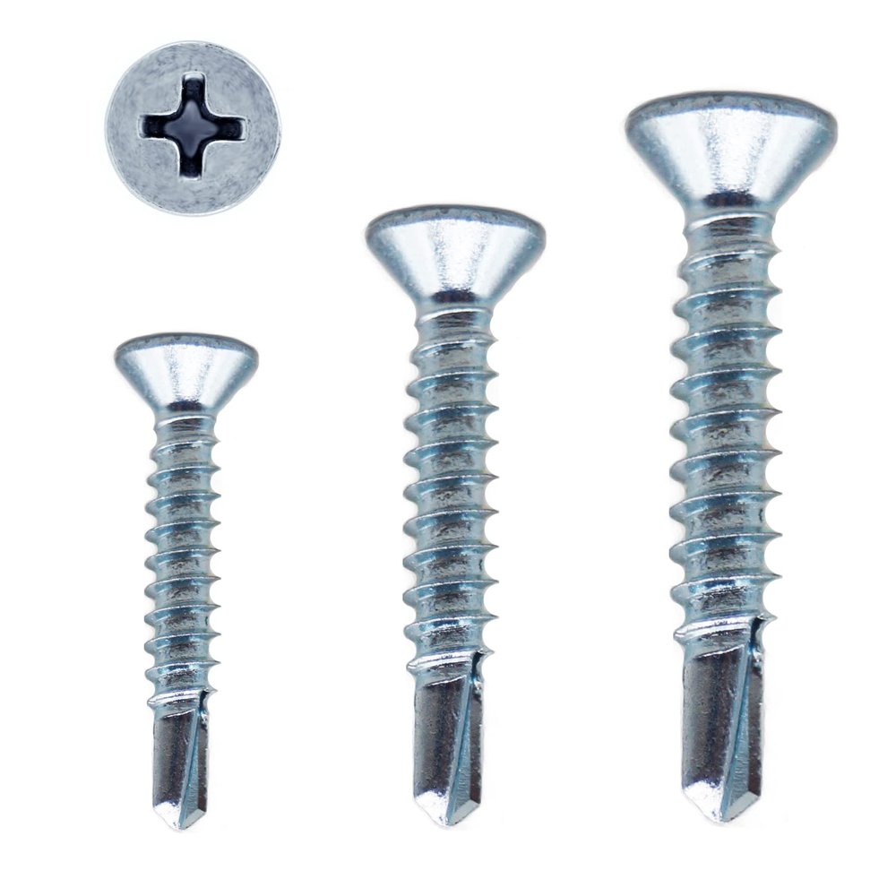 Self-Drilling Screws 2.9–6.3, Galvanized Steel, DIN 7504 P, Self-Tapping, Countersunk Phillips (50, 3.9 x 16 mm)