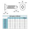 Self-Drilling Screws 2.9–6.3, Galvanized Steel, DIN 7504 P, Self-Tapping, Countersunk Phillips (50, 3.9 x 16 mm) view 4