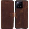 Suncase Book-Style Genuine Leather Case for Xiaomi 13 Pro 5G, Slim-Fit, Antique Coffee view 3