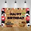 Adventure Treasure Happy Birthday Party Skull Island Map Photo Backdrop 240 x 180 cm view 1