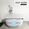 Folding PVC Bathtub Cover & Caddy Tray, 0.6 cm, White view 3