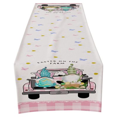 Kielsjajd Easter Spring Table Runner with Eggs and Bunny, 33 x 183 cm (E-017)