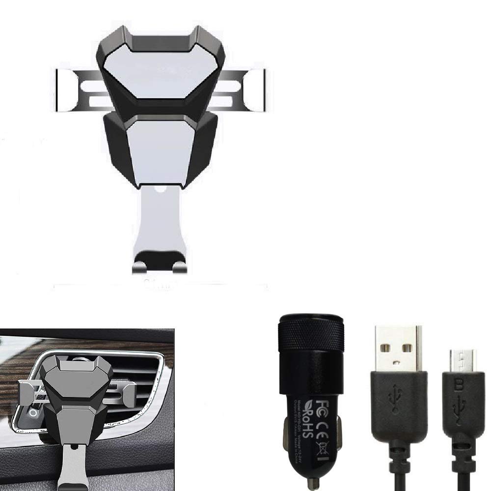 K-S-Trade Car Mount for Samsung Galaxy Z Flip4, Air Vent Mount, Black/Silver