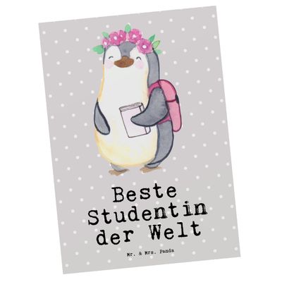Mr. & Mrs. Panda Postcard, Penguin – World's Best Female Student
