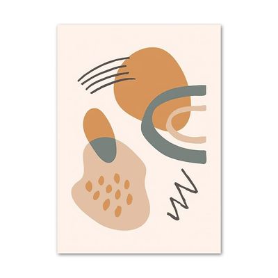 HLSHOE Monstera Plant Vase Abstract Geometric Nordic Canvas Wall Art, Color 4, 40 x 50 cm, Unframed