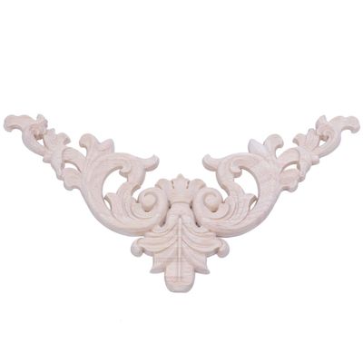 Josenidny 20 x 20 cm Rubberwood Oak-Carved Corner Onlay Cabinet Applique, Unfinished
