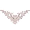 Josenidny 20 x 20 cm Rubberwood Oak-Carved Corner Onlay Cabinet Applique, Unfinished view 1