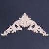 Josenidny 20 x 20 cm Rubberwood Oak-Carved Corner Onlay Cabinet Applique, Unfinished view 3
