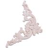 Josenidny 20 x 20 cm Rubberwood Oak-Carved Corner Onlay Cabinet Applique, Unfinished view 4