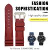 COEPMG 22 mm/24 mm/26 mm Natural Rubber Watch Band for Panerai Luminor PAM441, Black/Blue/Orange, Waterproof, 24 mm, Agate view 2
