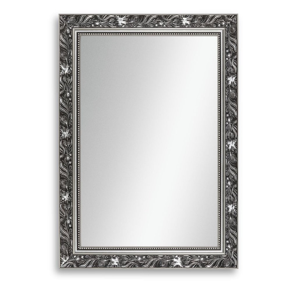 CLAMARO Baroque-Style Wall Mirror, 45 x 100 cm, Black Gray Silver