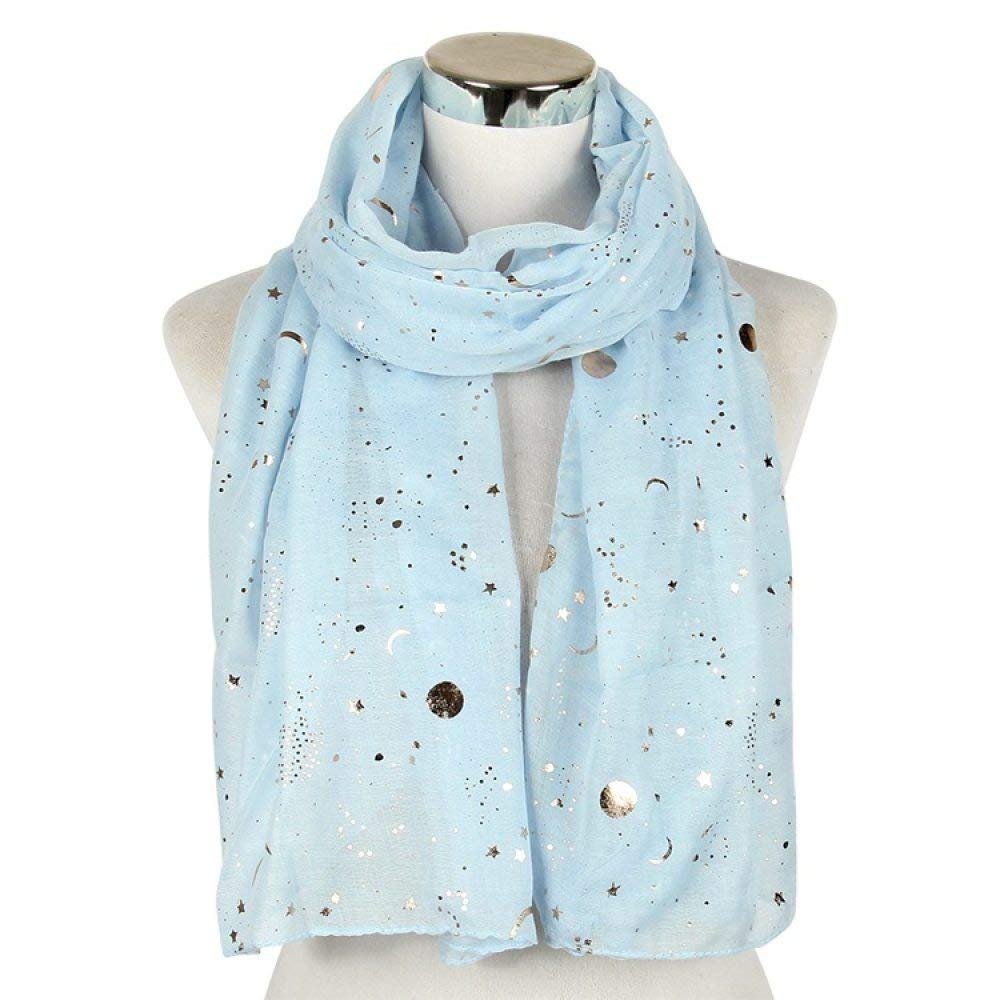 ARTQ Women's Blue Moon-and-Star Scarf – Soft, Warm, Durable Fashion Accessory