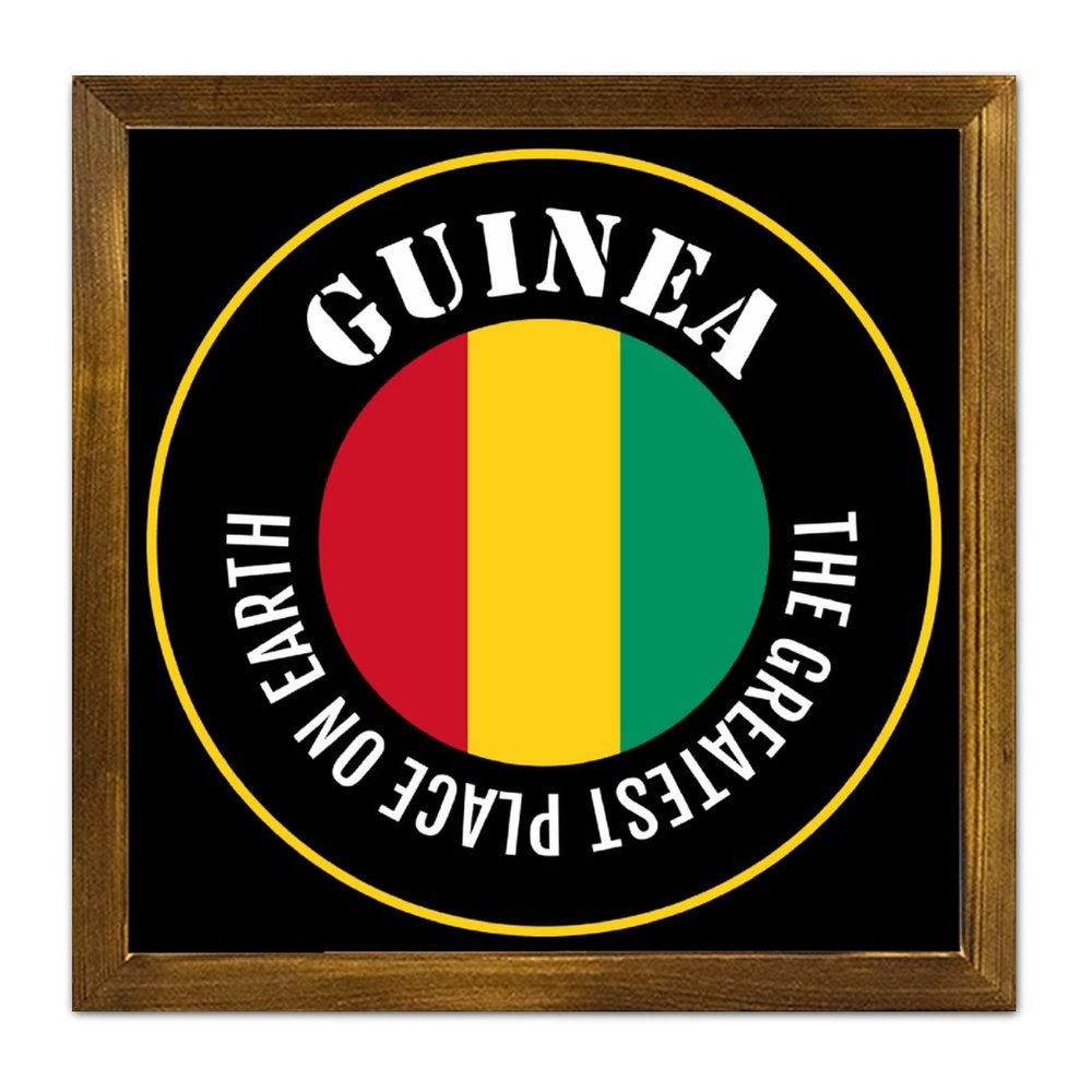 Luckluccy Guinea Flag Wooden Wall Sign, "The Greatest Place on Earth"