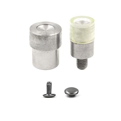 100PCS Double-Cap Rivets + 1 Set Installation Press Dies, Gunmetal Black, 6.6mm