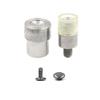 100PCS Double-Cap Rivets + 1 Set Installation Press Dies, Gunmetal Black, 6.6mm view 1