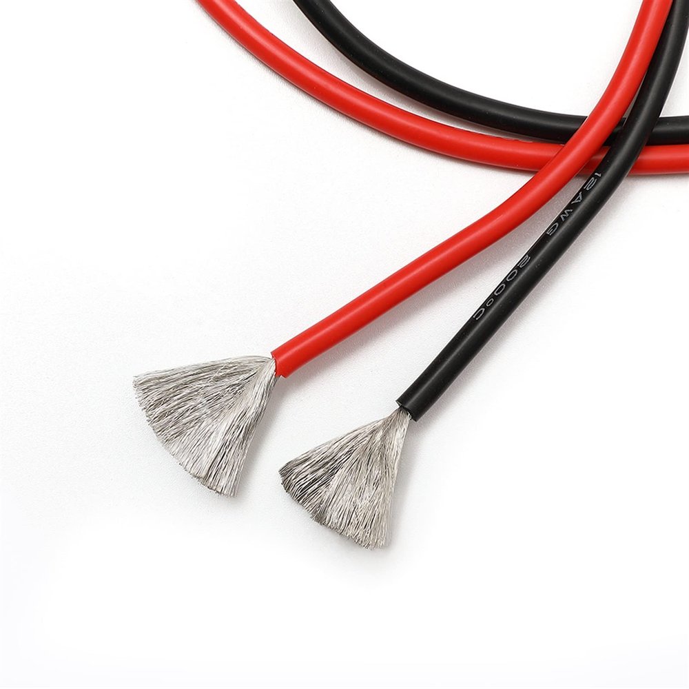 Styire 5 m Red + 5 m Black High-Temperature Silicone Wire, 10 AWG