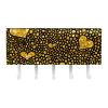 Wall-Mounted Mail Organizer and Key Holder with Hooks, Black with Gold-Dot Heart view 1