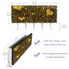 Wall-Mounted Mail Organizer and Key Holder with Hooks, Black with Gold-Dot Heart view 3