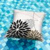 Black-Brown Dahlia Pillow Covers, 45.7 x 45.7 cm, Set of 2, White and Gray Floral view 2