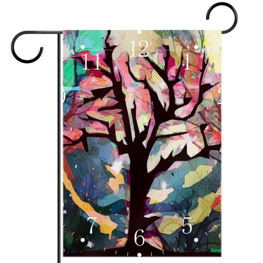 28 x 40 in Double-Sided Waterproof Garden Flag, Abstract Tree
