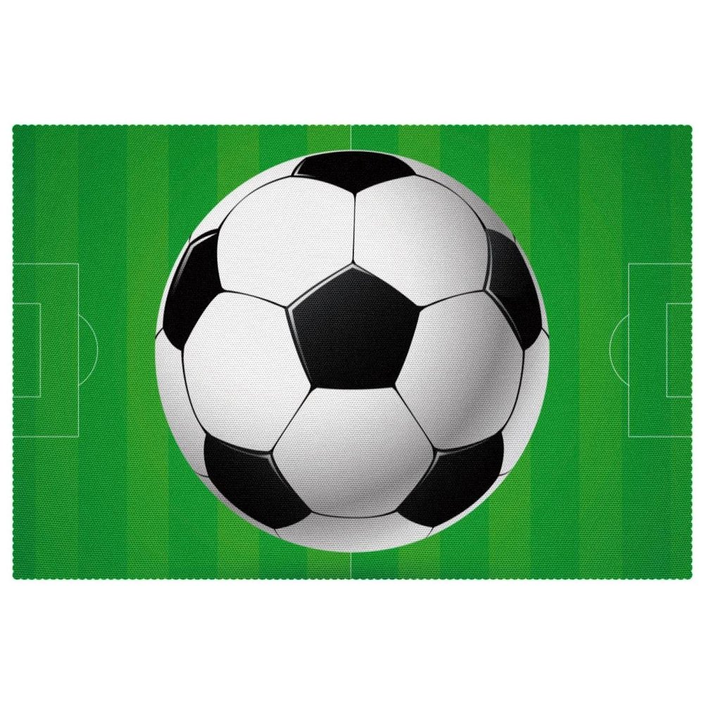 Non-Slip Insulated Washable Placemat with Soccer Pattern