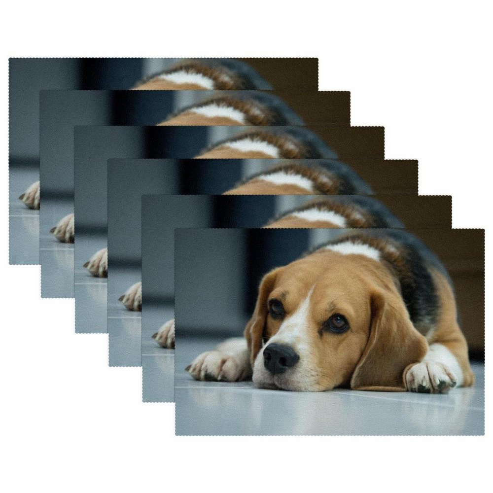 Washable Non-Slip Insulated Placemat with Beagle Dog Design