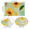 Non-Slip Insulated Washable Placemat, Vintage Retro Sunflower Spring Butterfly Print view 3