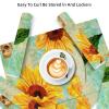 Non-Slip Insulated Washable Placemat, Vintage Retro Sunflower Spring Butterfly Print view 4