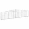 vidaXL Gabion Baskets with High Arch, 8 pcs., 400 x 30 x 80/100 cm, Galvanized Iron view 1