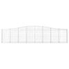 vidaXL Gabion Baskets with High Arch, 8 pcs., 400 x 30 x 80/100 cm, Galvanized Iron view 4