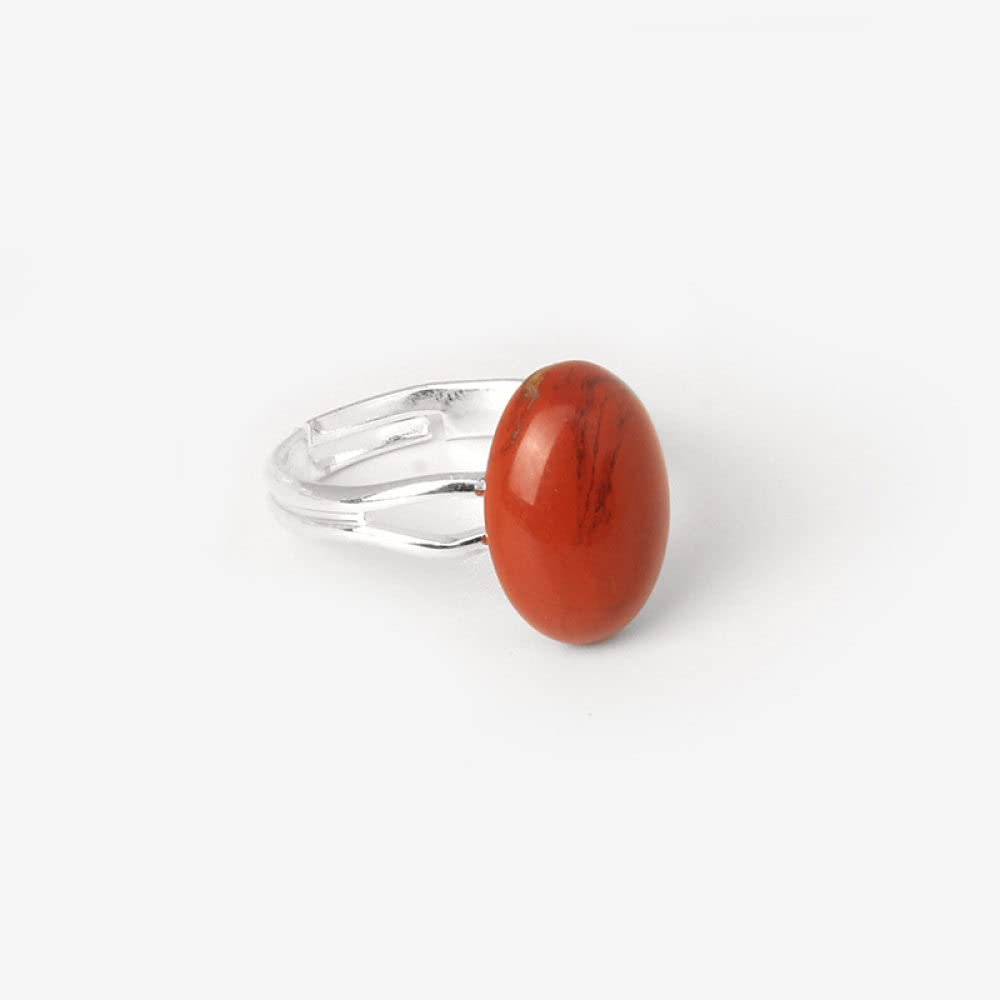 ARTQ Red Jasper Natural Stone Ring with Geometric Shapes
