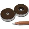 2 Neodymium Ring Magnets, 30 x 5.5 x 7 mm, Countersunk Bore, 14 kg Holding Force view 2
