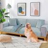 YWQJL Velvet Quilted Sofa Cover for L-Shaped Sofas, Dark Blue, 70 x 90 cm view 2