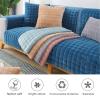 YWQJL Velvet Quilted Sofa Cover for L-Shaped Sofas, Dark Blue, 70 x 90 cm view 3