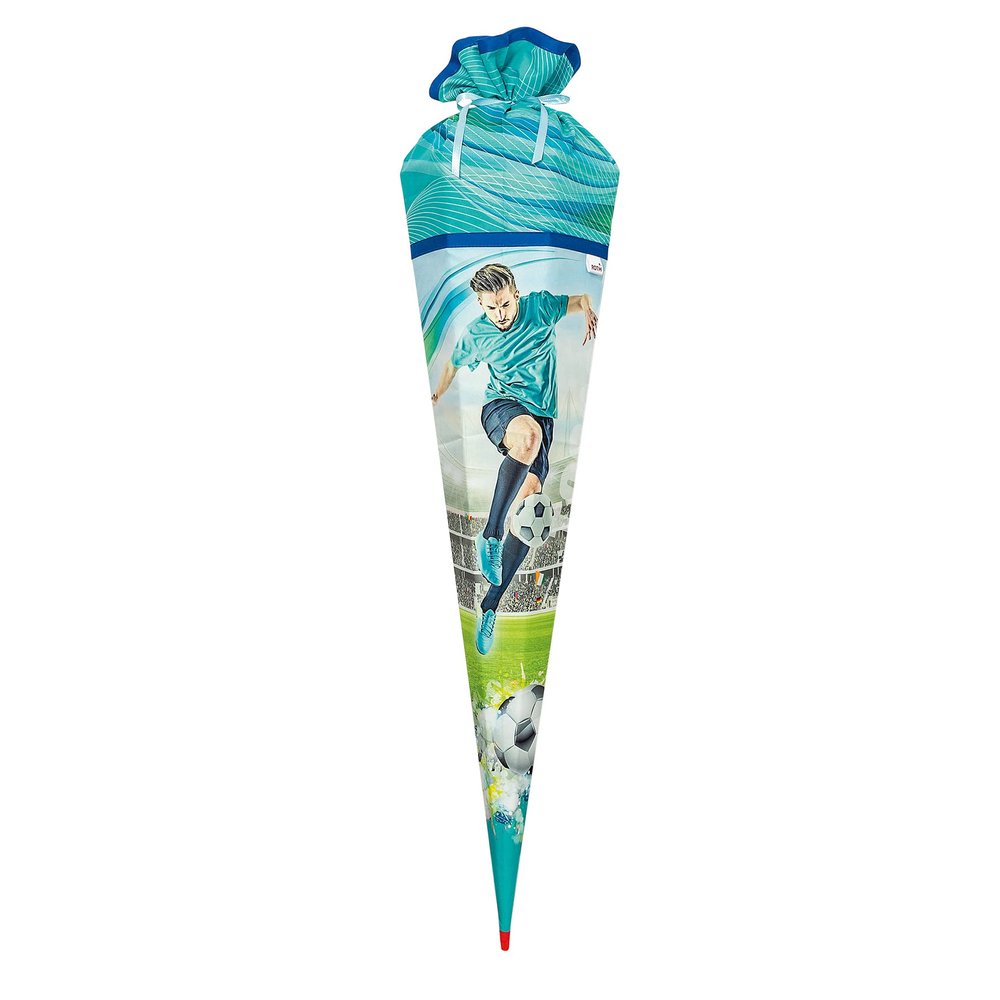 Filled Soccer Star Fabric School Cone, 85 cm, Square, Roth-Spitze