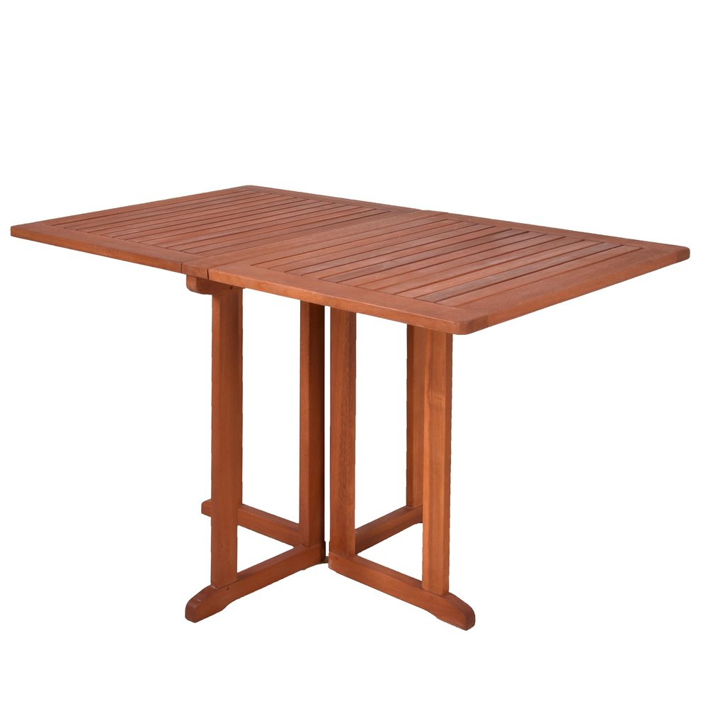 Spetebo Folding Eucalyptus Wood Garden Table, 120 x 70 cm, Rectangular