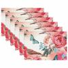Fabric Placemats, Washable, 6-Piece Set, Pink Floral Design view 1