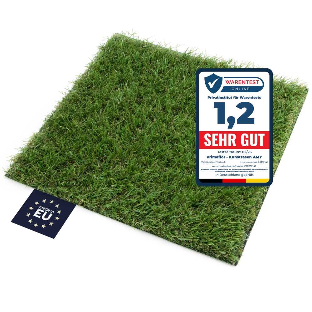 Primaflor Amy Artificial Grass | 400 x 2500 cm | Green | 23 mm High | UV-Stable & Water-Permeable | Outdoor Flooring