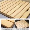 Natural Wooden Shower Mat, Bamboo Bath Mat with Non-Slip Rubber Feet view 2