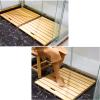 Natural Wooden Shower Mat, Bamboo Bath Mat with Non-Slip Rubber Feet view 4