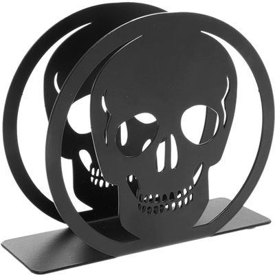 RhineCart Basics Skull Napkin Holder – Vintage Black Metal