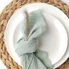 YOGAY Set of 4 Cotton Gauze Fabric Napkins with Sewn Edges view 3