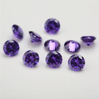 GROWWISH 100 Pcs 1 mm 1.5 mm 2 mm (0.8–2.5 mm) AAAA Round White, Golden Yellow, Violet, Olive, Green, Black and Pink Cubic Zirconia Loose Stones, Violet, 1.0 mm, 100 Pcs