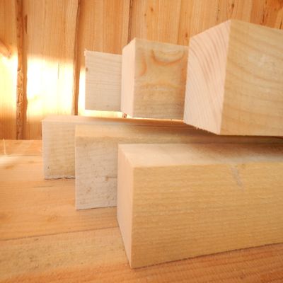 Spruce/Fir 70x70 mm Timber Beams, Rough-Sawn, 100 cm (4)