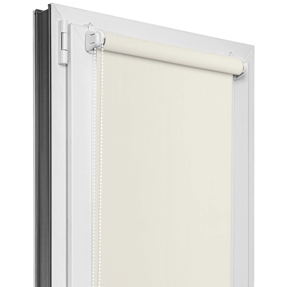 Estika Blackout Roller Blind, No Drilling, 110 x 150 cm Fabric Width, Ecru