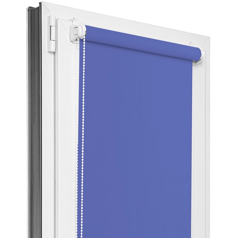 Estika Blackout Roller Blind, No Drilling, 95 x 220 cm Fabric, Blue