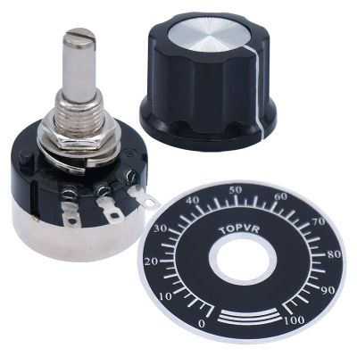 ONECM 2-Pack Single-Turn Carbon Film Rotary Potentiometers for Inverter Motor Speed Control, with 2 A03 Knobs and 2 Dials, B202 2 kΩ