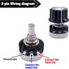 ONECM 2-Pack Single-Turn Carbon Film Rotary Potentiometers for Inverter Motor Speed Control, with 2 A03 Knobs and 2 Dials, B202 2 kΩ view 3