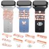 JR.DM 11-Piece Super Bling Watch Charm Set with 9 Decorative Rings and 2 Stud Accents, Compatible with Apple Watch Bands 38/40/41/42/44/45 mm, Metal Diamond Sliders view 1